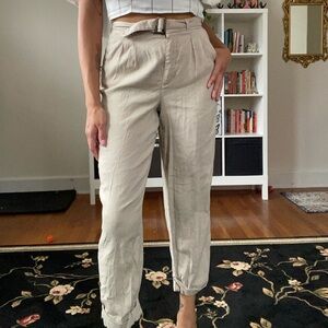 NYDJ Belted Linen Trousers
